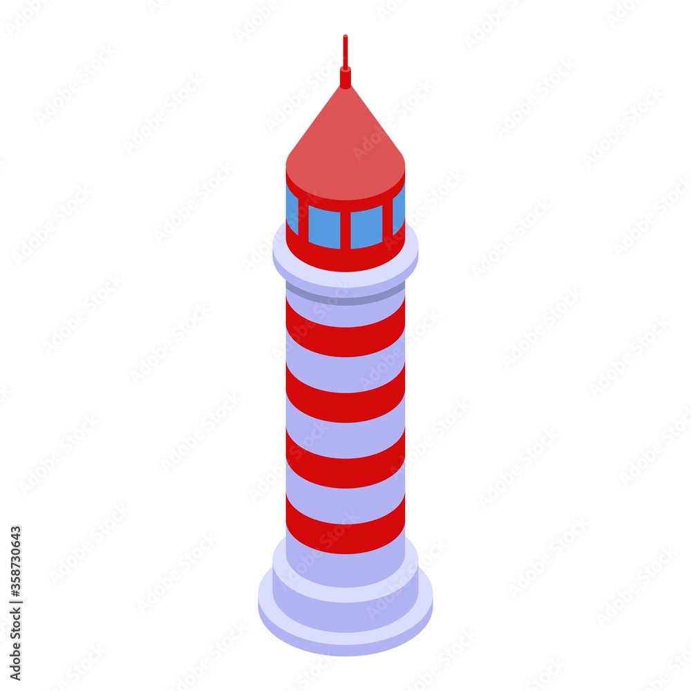 Aufkleber coast lighthouse icon. isometric of coast lighthouse vector icon for web design isolated on white ba