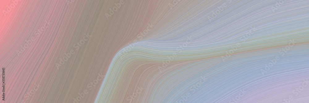 Poster abstract moving banner design with dark gray, pastel blue and dark salmon colors. fluid curved lines