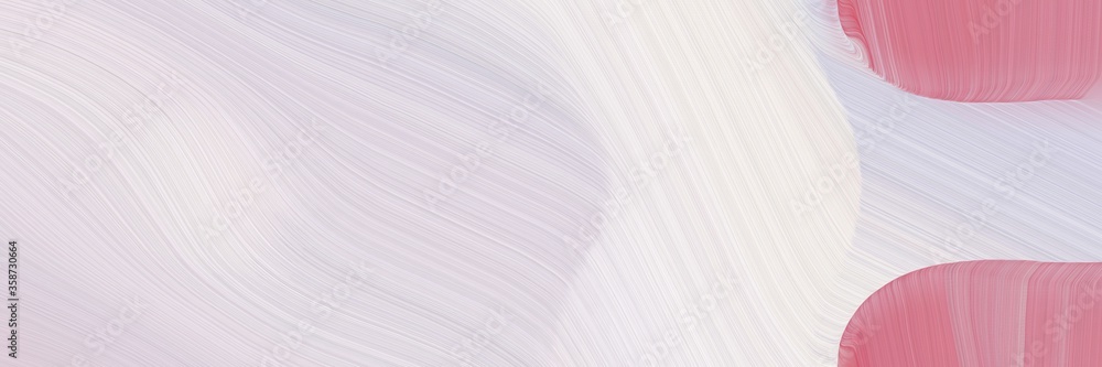 Poster abstract flowing designed horizontal banner with lavender, pale violet red and rosy brown colors. fluid curved lines with dynamic flowing waves and curves for poster or canvas