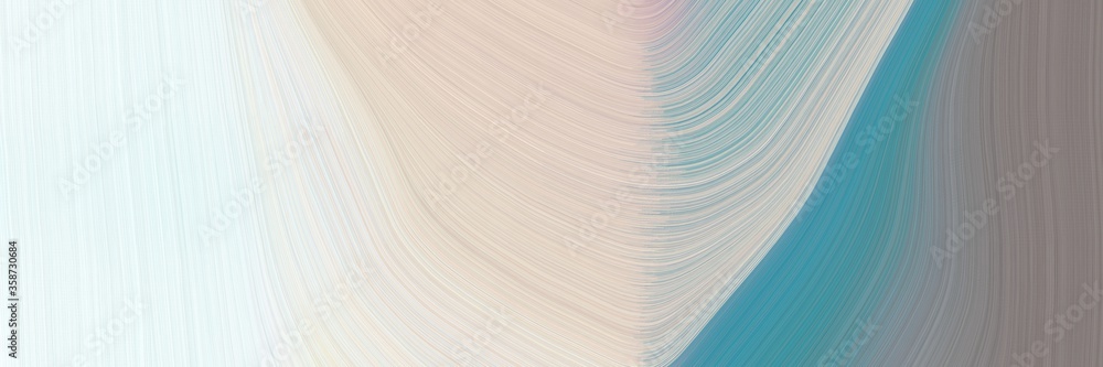 Poster abstract moving banner design with light gray, antique white and cadet blue colors. fluid curved flo