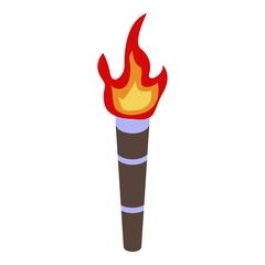 Pirate torch icon. Isometric of pirate torch vector icon for web design isolated on white background