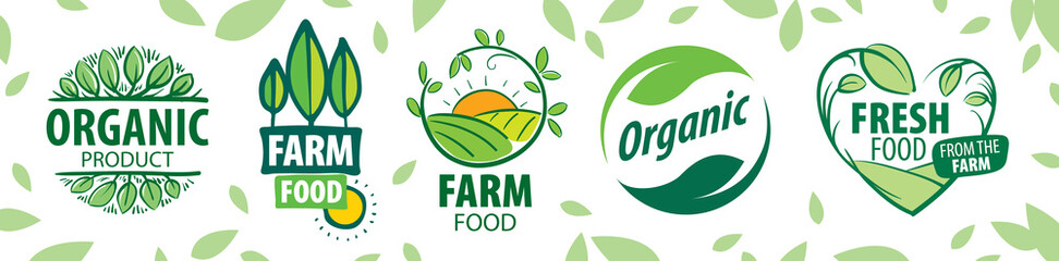 Set of vector icons for natural products