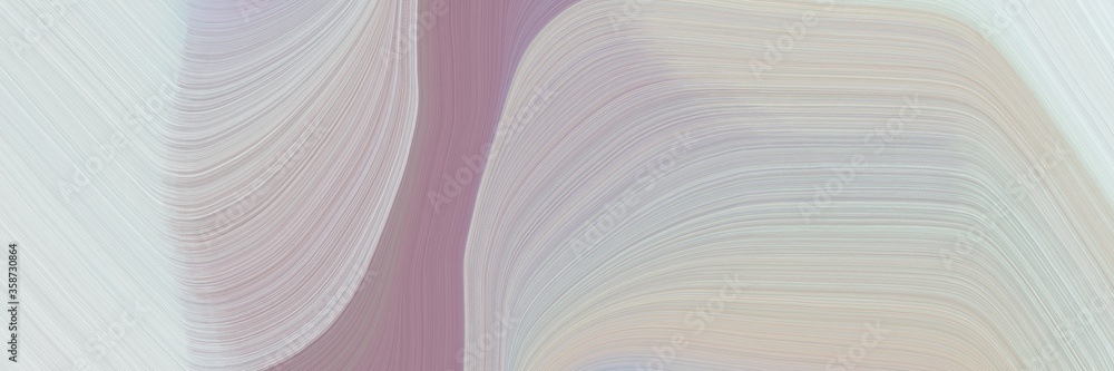 Poster abstract colorful horizontal banner with silver, rosy brown and lavender colors. fluid curved lines with dynamic flowing waves and curves for poster or canvas