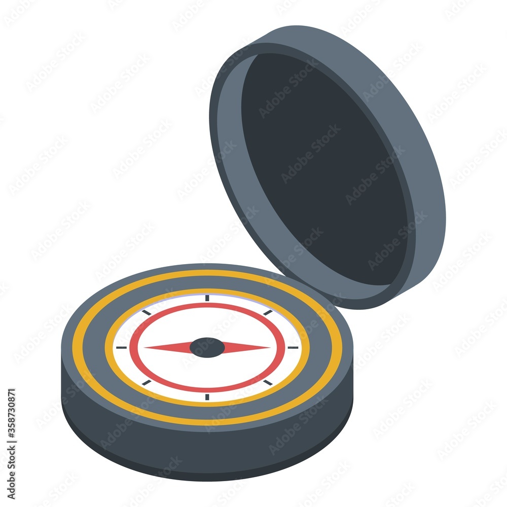 Poster pirate navigation compass icon. isometric of pirate navigation compass vector icon for web design is