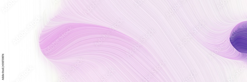 Poster abstract artistic horizontal header with lavender, slate blue and light pastel purple colors. fluid curved lines with dynamic flowing waves and curves for poster or canvas