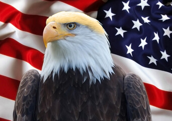 Naklejka premium American flag with eagle