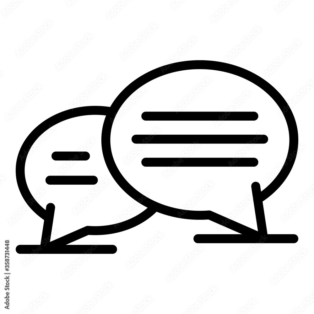 Poster chat bubbles with text icon. outline chat bubbles with text vector icon for web design isolated on w