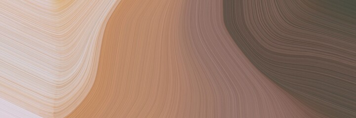 abstract surreal horizontal header with pastel brown, pastel gray and old mauve colors. fluid curved flowing waves and curves for poster or canvas