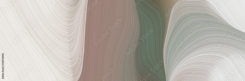 Poster abstract artistic designed horizontal banner with light gray, dim gray and gray gray colors. fluid curved flowing waves and curves for poster or canvas