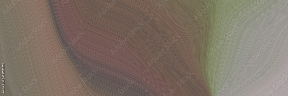 Aufkleber abstract flowing designed horizontal header with pastel brown, gray gray and dark gray colors. fluid curved lines with dynamic flowing waves and curves for poster or canvas