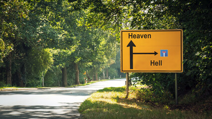 Street Sign Heaven versus Hell