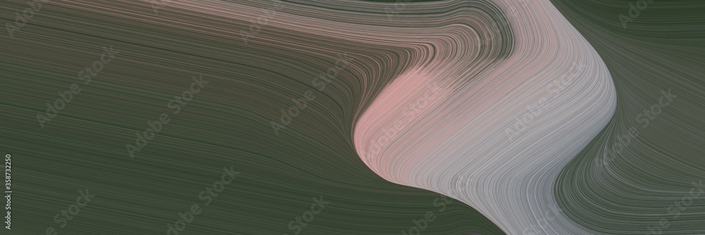 Aufkleber abstract artistic horizontal banner with dark slate gray, dark gray and light slate gray colors. fluid curved lines with dynamic flowing waves and curves for poster or canvas
