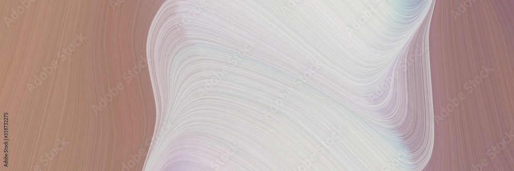 Poster abstract modern horizontal header with gray gray, light gray and rosy brown colors. fluid curved lines with dynamic flowing waves and curves for poster or canvas