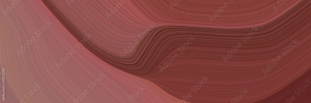 Poster abstract dynamic designed horizontal banner with dark moderate pink, antique fuchsia and very dark pink colors. fluid curved lines with dynamic flowing waves and curves for poster or canvas