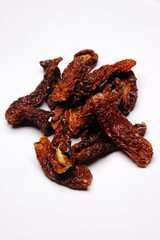 Sun Dried Tomato, Close Up against white background