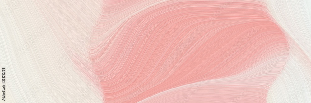 Poster abstract surreal banner design with baby pink, light pink and antique white colors. fluid curved lin