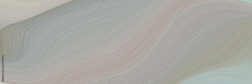 Leinwandbilder abstract colorful designed horizontal banner with dark gray, gray gray and silver colors. fluid curved lines with dynamic flowing waves and curves for poster or canvas