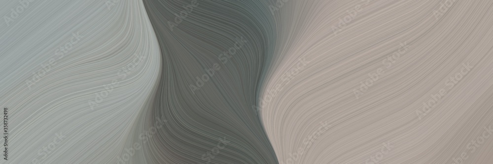 Aufkleber abstract flowing horizontal header with dark gray, dim gray and gray gray colors. fluid curved lines with dynamic flowing waves and curves for poster or canvas