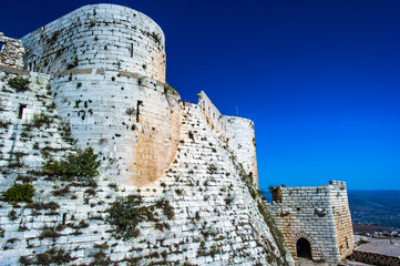 It's Part of the Krak des Chevaliers, a Crusader castle in Syria - obrazy, fototapety, plakaty