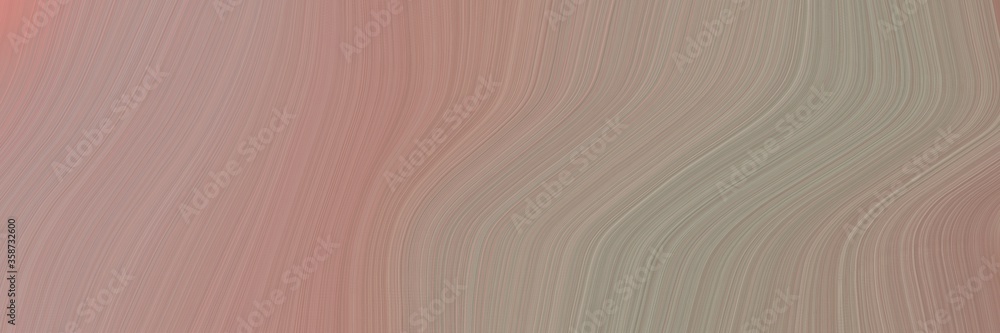 Poster abstract colorful header design with rosy brown, gray gray and dark gray colors. fluid curved lines with dynamic flowing waves and curves for poster or canvas