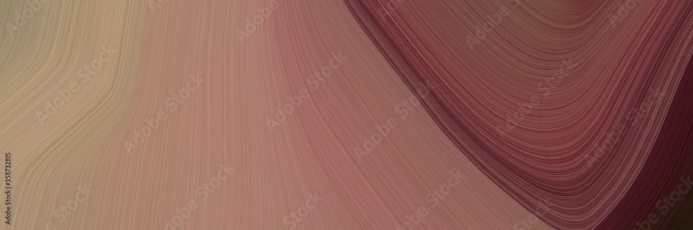 Poster abstract modern designed horizontal banner with pastel brown, very dark pink and old mauve colors. f