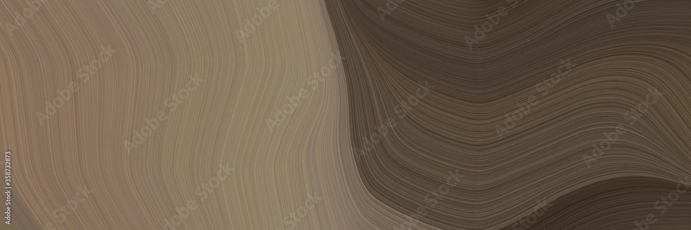 Aufkleber abstract moving designed horizontal banner with pastel brown, very dark violet and old mauve colors. fluid curved lines with dynamic flowing waves and curves for poster or canvas