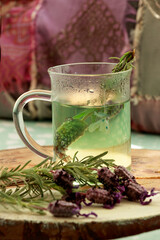 A glass of hot black tea