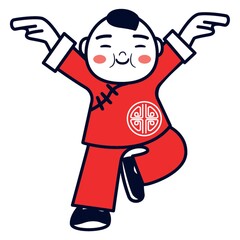 chinese boy practicing martial arts