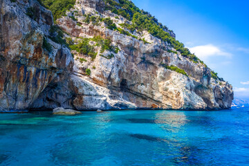 Cala Mariolu beach in Orosei Golf, Sardinia, Italy