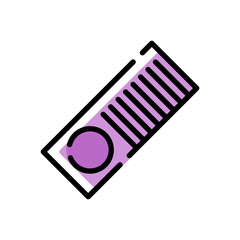comb icon isolated on white background. vector illustration in filled line style. EPS 10