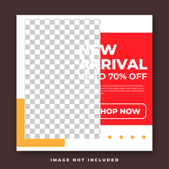 Fashion sale for social media feed template. Social media template vector illustration. Promotion banner template