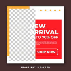 Fashion sale for social media feed template. Social media template vector illustration. Promotion banner template