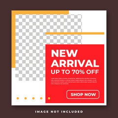 Fashion sale for social media feed template. Social media template vector illustration. Promotion banner template