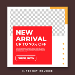 Fashion sale for social media feed template. Social media template vector illustration. Promotion banner template