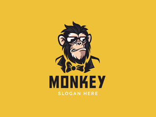 Monkey mascot logo vector