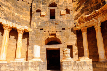 Fototapeta Columns of theRoman Theatre at Bosra, Syria. It was built in the second quarter of the 2nd century CE. obraz