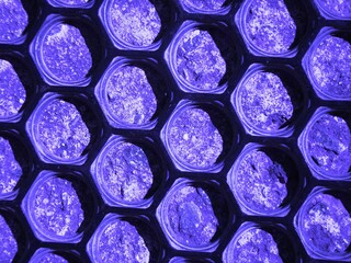 seamless pattern with blue tiles, abstract background with circles and 3d effect