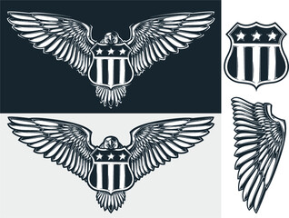 Fototapeta premium Vector eagle & shield