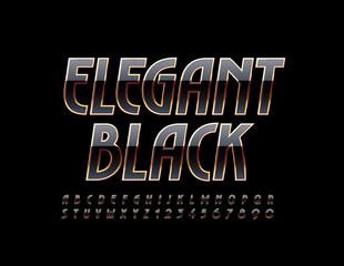 Obraz premium Vector Elegant Black and Gold Font. Luxury Alphabet Letters and Numbers