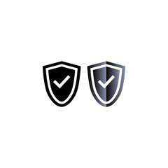 Shield check mark icon vector logo