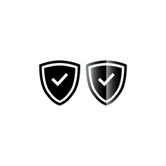Shield check mark icon vector logo