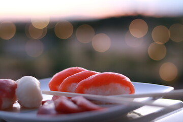 sushi on a plate 