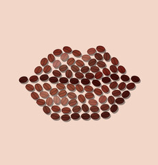 vector lips coffee