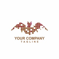 digital bat system technology logo and vector illustration