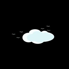 cloud in the dark vector illustration and icon