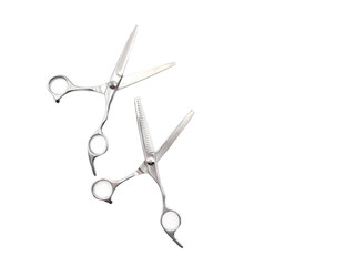 Scissors Barber, Scissors Salon , Scissors Realistic Metal silver, Scissors Classic, Scissors for a hairstyle on White Background