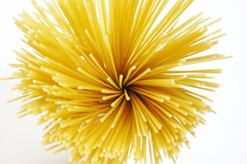 Noodles, View from Above on white background