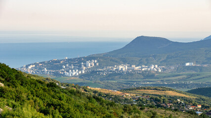 Fototapeta na wymiar view of the Alushta valley from the slope of the Demerdzhi mountain 3