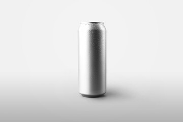 Mockup of a large silvery condensate beer bottle for presentation of design and pattern.