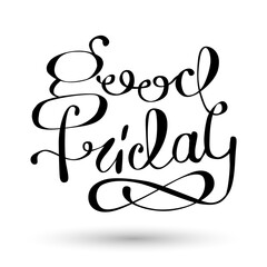 Good Friday Lettering Vector Sign. Hand-drawn typographic calligraphy. Brush handwritten text.